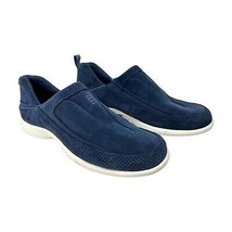 Lands End slip on sneaker 7.5 B suede blue lightweight comfort shoes - £11.84 GBP