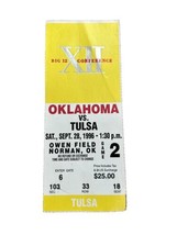 1996 Oklahoma Sooners Tulsa Golden Eagles Ticket Stub  Oct 5, 1996 - £7.82 GBP