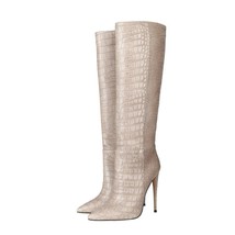 European and American Fashion Pointed Thin High Heels  Pattern Boots Winter Sexy - £95.98 GBP