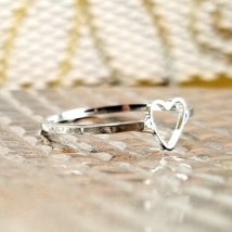 Heart Ring Silver Color Sizes 7 8 9 10 & 11 Fashion Jewelry image 2