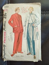 1950s Vintage Simplicity Sewing Pattern 3354 Uncut Asian Dragon Pajamas Size 14 - £24.11 GBP