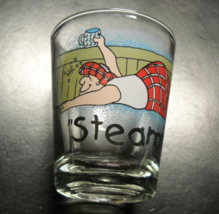 Thistle Products Shot Glass &quot;Steamin&quot; Scotsman Floored in Tartan Kilt - £5.49 GBP