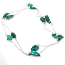Malachite Gemstone Handmade Black Friday Gift Necklace Jewelry 36" SA 6994 - £6.38 GBP