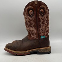 Twisted X Mens Brown Leather Pull On Square Toe Western Boots Size 8 EE - £43.38 GBP