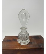 Vintage 1940s LE Smith Pressed Glass Perfume Bottle Beaded Medallion Art... - $45.21 CAD