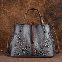Genuine Leather Retro Embossed Women Handbags&amp;Crossbody Bags New Large Capacity  - £112.75 GBP