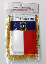 North Carolina Mini Polyester Us State Flag Banner 3 X 5 Inches - £4.20 GBP