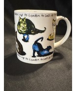 Cardew Design Cat Tea Mug 2004 Cartoon Cats London Queen Porcelain 4” Tall - $221.84 MXN
