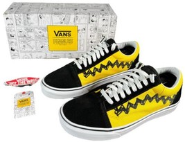 Vans x Peanuts Charlie Brown Old Skool Shoes Mens Size 8.5  Black Yellow w/ Box - £37.56 GBP