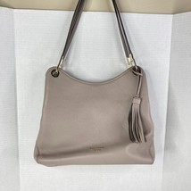Kate Spade Loop Large Shoulder Bag Tassel Raw Pecan Beige Leather Gold Tone - $148.49