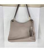 Kate Spade Loop Large Shoulder Bag Tassel Raw Pecan Beige Leather Gold Tone - £117.67 GBP