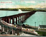 Tay Railroad Bridge From South Firth of Tay Scotland UNP DB Postcard G9 - £6.96 GBP