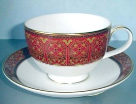 Royal Doulton Imperial Tea Cup &amp; Saucer Red Banded Made in United Kingdo... - $22.90