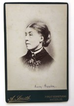 Antique Cabinet Card Identified Woman Mary Barton Albert Smith Photography - £15.72 GBP