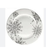 Royal Norfolk Silver Snowflakes White Christmas Side Plate 8”.-Christmas... - $18.69