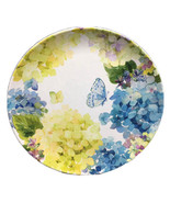 Set Of 4 Shabby Chic Blue Butterfly Hydrangea MELAMINE Dinner Plate Set ... - $34.99