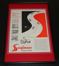 1953 Saginaw Power Steering Framed ORIGINAL 12x18 Vintage Advertisement ... - £46.73 GBP