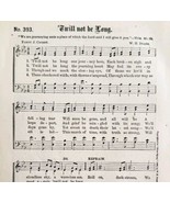 1883 Gospel Hymn Twill Not Be Long Sheet Music Victorian Religious ADBN1hhh - $27.15 CAD