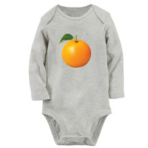 Babies Fruit Orange Pattern Romper Newborn Bodysuit Infant Jumpsuit Long Outfits - £8.88 GBP