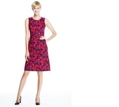 Lands End Women&#39;s Petite Sleeveless Ponte Sheath Dress Hot Fuchsia Paisl... - £31.45 GBP