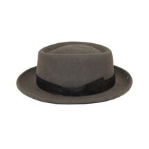 Men's Broner Wool Hat Pork Pie Telescope Crown STOUT 73-703 Steel Gray image 3