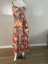 Alexis for Target Maxi Dress Size Small Tiered Ruffle Tropical Mixed Flo... - $34.65