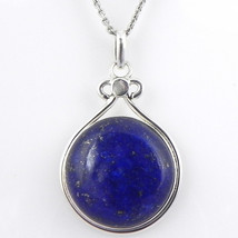 Sólido 925 Plata de Ley Lapis Lazuli Collar con Colgante Mujeres PSV-1861 - £28.50 GBP+