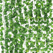 Cewor 14 Pack 98 Ft. Fake Ivy Leaves Artificial Ivy Garland Greenery Garlands - £23.48 GBP