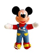 Disney Mickey Mouse Plush 1980s Vintage Hard Plastic Head Overalls Bags1 - $49.99