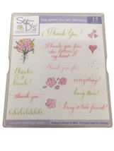 See-Ds Rubber Stamp Set Thank You Thanks a Bunch Card Making Sentiments Words - £7.98 GBP
