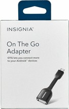 NEW Insignia OTG On The Go Micro USB-to-USB Type-A Adapter Cable Android Device - £3.71 GBP