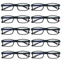 10 Packs Unisex Rectangular Frame Reading Glasses Classic Readers for Men Women - £11.05 GBP