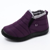 Waterproof Snow Boots Women Thicken Plush Couple Winter Shoes Woman Keep Warm Pl - £22.48 GBP