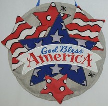 FabriCreations 2355 God Bless America Red White Blue Star Round Fabric Decor image 2