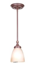 Bristol 1-Light Nutmeg Bronze Mini Pendant with Tea-Stained Glass Shade - $23.74