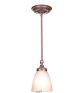 Bristol 1-Light Nutmeg Bronze Mini Pendant with Tea-Stained Glass Shade - $32.46 CAD