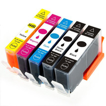 5 Pk Ink Cartridges + Chip For 564Xl Printer Photosmart B8550 C6340 C635... - £20.41 GBP