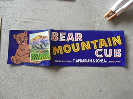 Vintage 1950s Bear Mountain Cub Food Box Label - £12.43 GBP