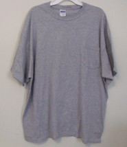 Mens Gildan NWOT Gray Short Sleeve Pocket T Shirt Size XXL - £6.33 GBP