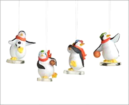 NEW Crate and Barrel Department 56 Sporty Penguin Ornaments Set of 4 - £15.45 GBP