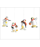 NEW Crate and Barrel Department 56 Sporty Penguin Ornaments Set of 4 - £15.17 GBP