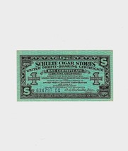 Schulte Cigar Stores&#39; Vintage One Certificate #634791 DQ Profit Sharing - $19.99
