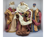 Three Kings Wise Men Magi Set Hand Painted Fabric Mache Figures 12&quot; -13&quot;... - $79.00