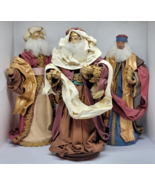 Three Kings Wise Men Magi Set Hand Painted Fabric Mache Figures 12&quot; -13&quot;... - $79.00