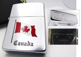 Canada Niagara Falls Ontario Flag Engraved Zippo 1988 Mint Rare - £143.52 GBP