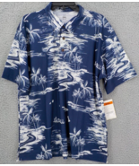 FAVANT HAWAII POLO SHIRT MENS SZ XXL BLUE ISLANDS PALM TREES BEACH OCEAN... - £15.78 GBP