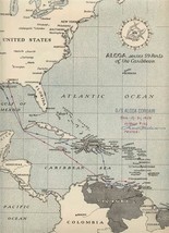 Alcoa Steamship Company Alcoa Corsair Route Map 1955 &amp; Caribbean Distance Tables - £58.32 GBP