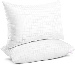 2 Pack Queen Size Bed Pillows for Sleeping Super Soft Down Alternative Microfibe - £32.15 GBP