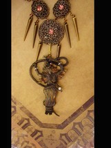 OOAK Medusa necklace - dramatic snake charmer brooch - art nouveau Tassel choker - £136.82 GBP