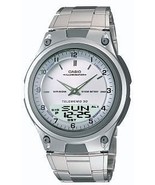 Casio Men&#39;s Analog Digital Chronograph Watch White Dial Stainless Steel ... - $95.49